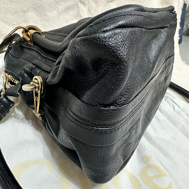 Chloé Paraty中號牛皮手提 肩背包-黑色-5