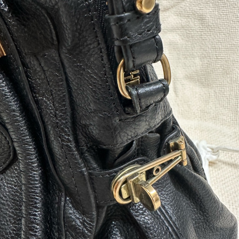 Chloé Paraty中號牛皮手提 肩背包-黑色-18