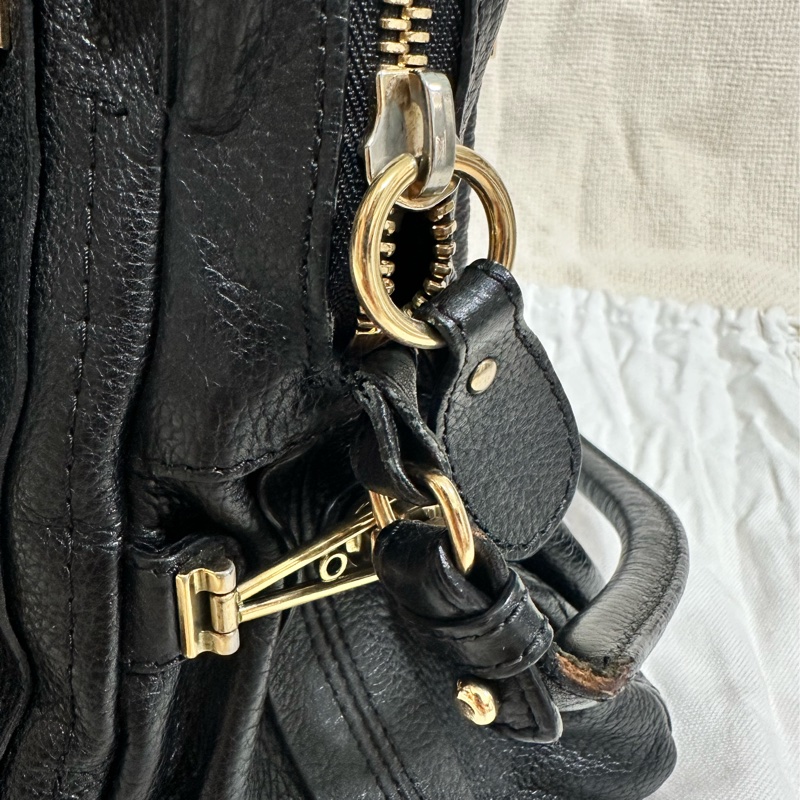 Chloé Paraty中號牛皮手提 肩背包-黑色-19