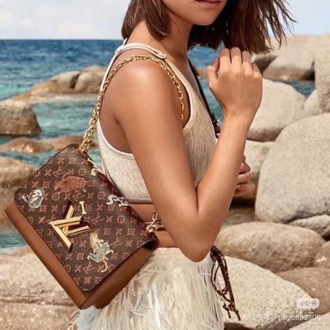 LV限定款貓咪twist中號  芯片款23*17*9 98新配件鏡子 塵袋