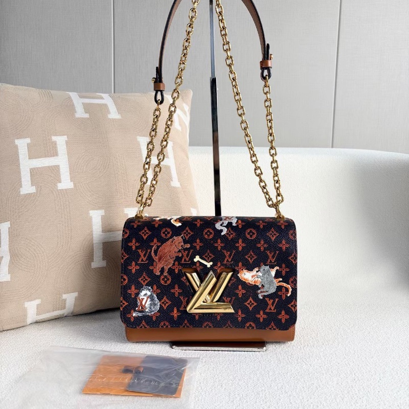 LV限定款貓咪twist中號  芯片款23*17*9 98新配件鏡子 塵袋-1