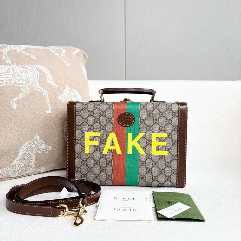 Gucci老花印花手提箱27*19.5*10 99新配件肩帶購證塵袋-1