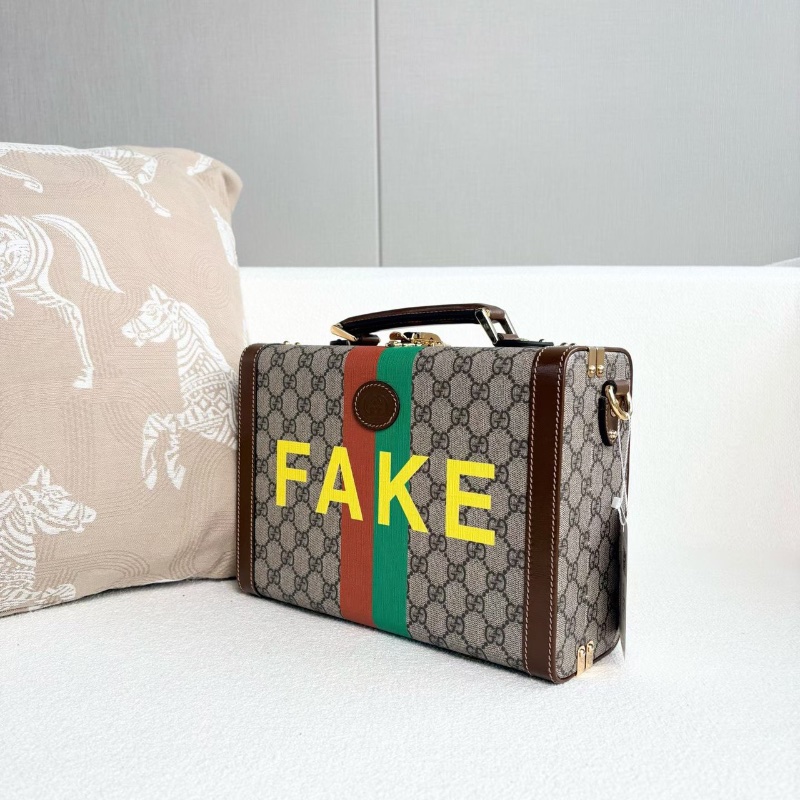 Gucci老花印花手提箱27*19.5*10 99新配件肩帶購證塵袋-5