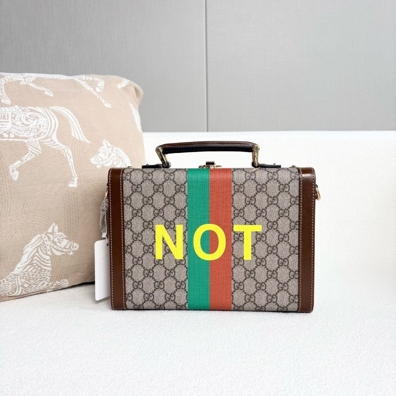 Gucci老花印花手提箱27*19.5*10 99新配件肩帶購證塵袋-8