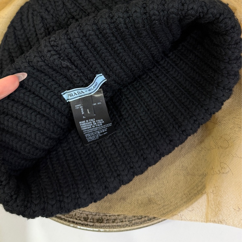 Prada 黑色羊毛冷帽-3