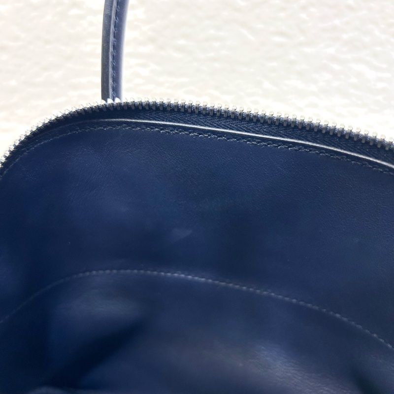 愛馬仕保齡球包27HERMES靛藍色Swift皮銀釦保齡球包 BOLIDE 27 76 BLUE INDIGO-7