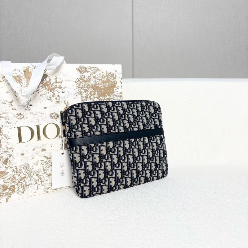 Dior Oblique刺繡帆布 三合一 手拿包金扣26*21 99新配件塵袋-3