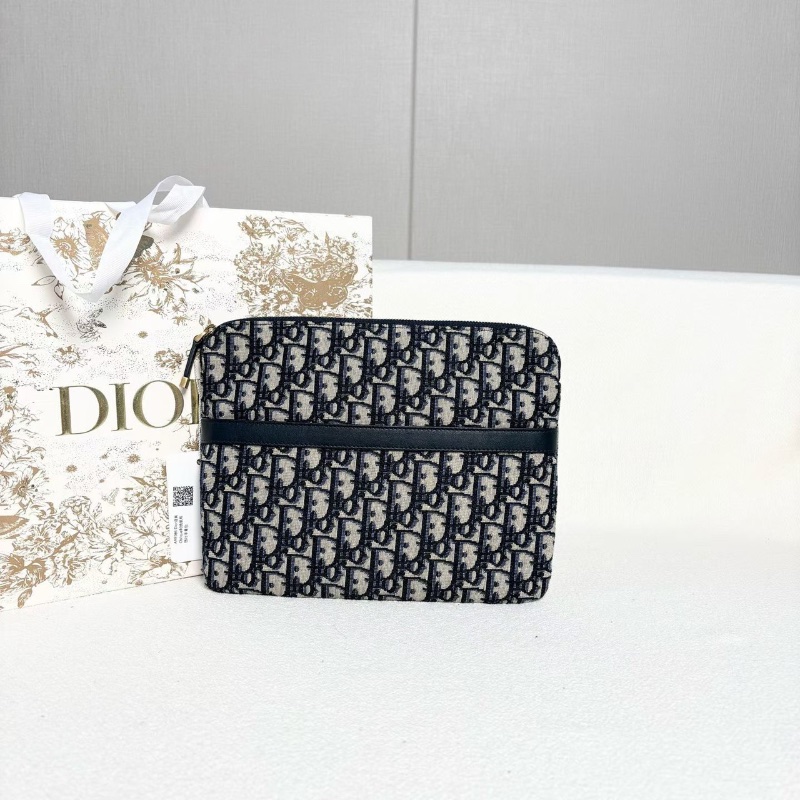 Dior Oblique刺繡帆布 三合一 手拿包金扣26*21 99新配件塵袋-6