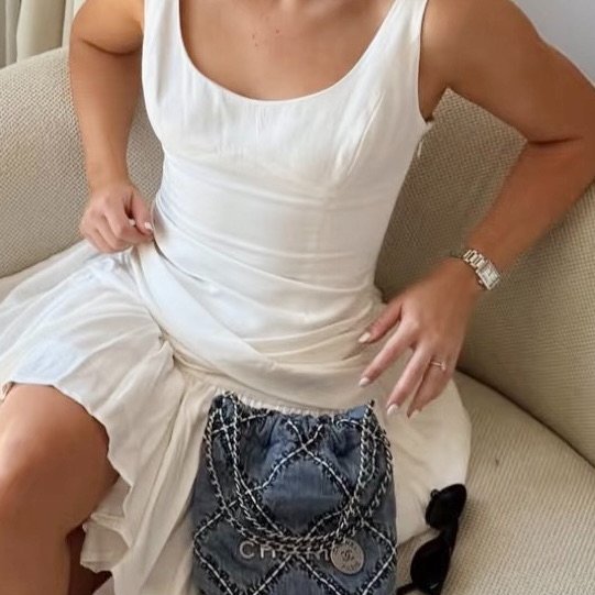 CHANEL - 藍色牛仔丹寧菱格銀釦22bag ╻MINI-2