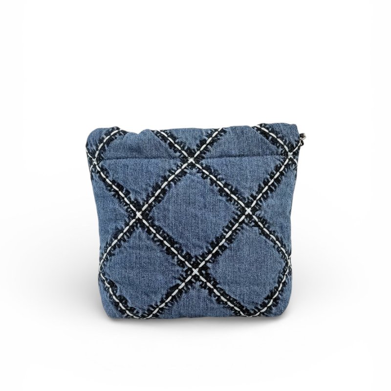 CHANEL - 藍色牛仔丹寧菱格銀釦22bag ╻MINI-7