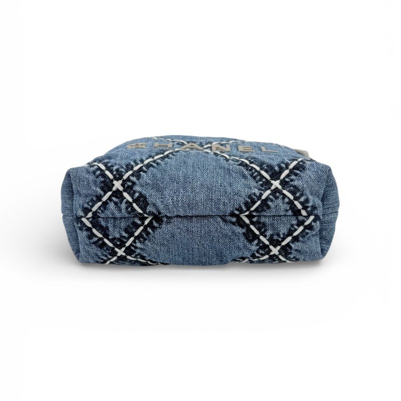 CHANEL - 藍色牛仔丹寧菱格銀釦22bag ╻MINI-8