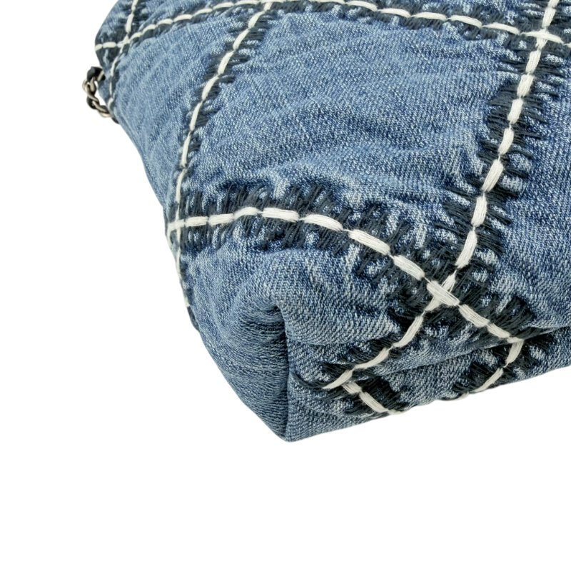 CHANEL - 藍色牛仔丹寧菱格銀釦22bag ╻MINI-11