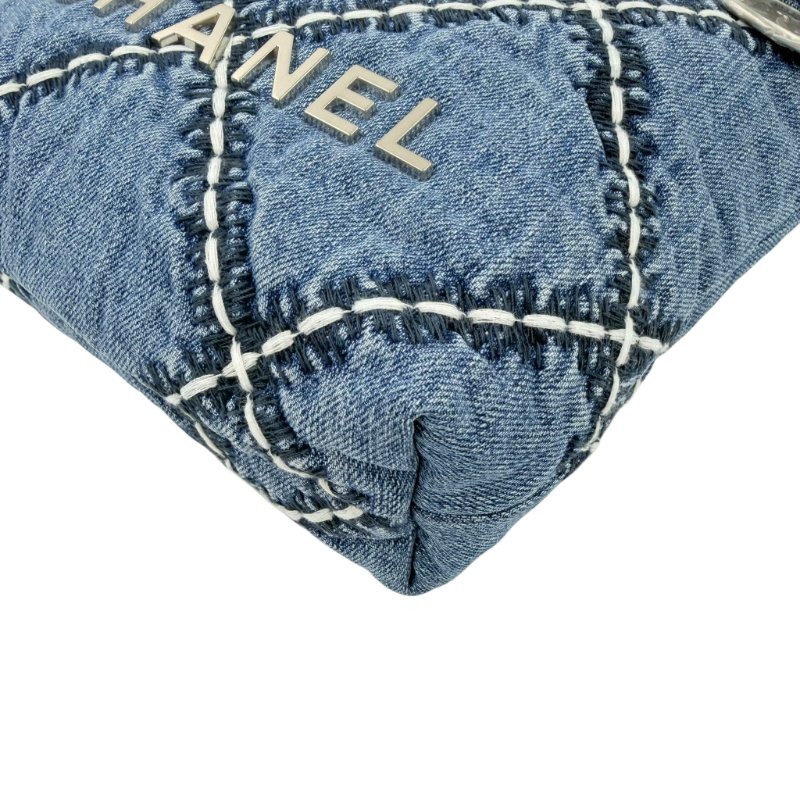 CHANEL - 藍色牛仔丹寧菱格銀釦22bag ╻MINI-13