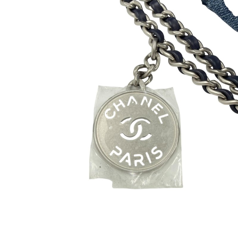 CHANEL - 藍色牛仔丹寧菱格銀釦22bag ╻MINI-16