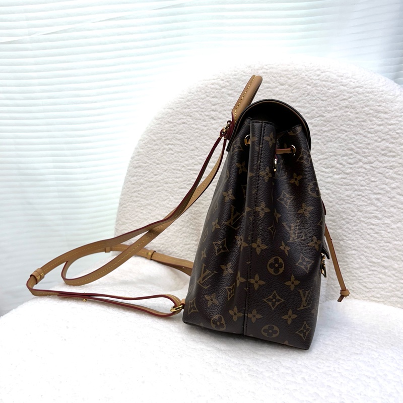 路易威登後背包LV原花montsouris磁釦束口抽繩簍空吊牌後背包PM M45501-6