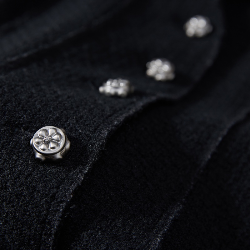 ❤️CHANEL 經典黑色外套 精緻下擺 Logo紐扣-5