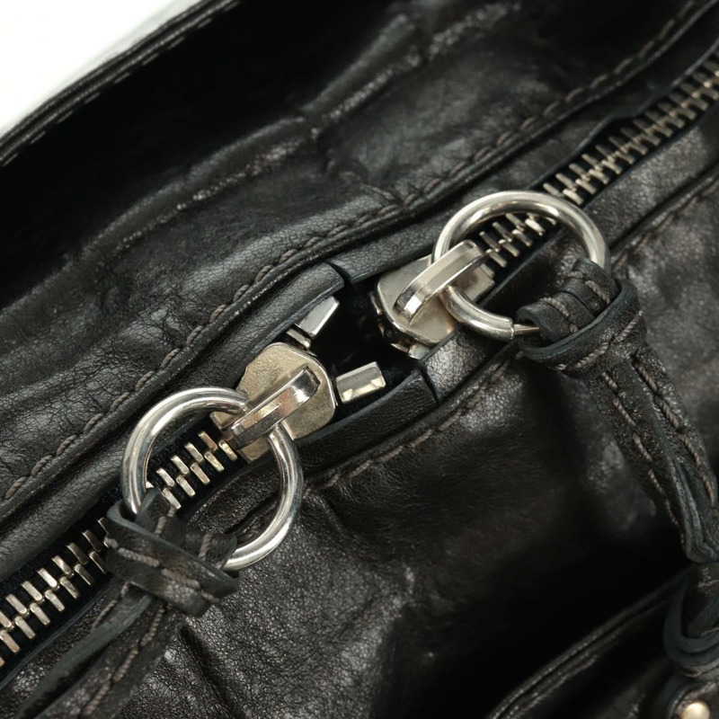 【日本直送】Chloe Paddington 鏈條手提包，黑色金色銀色皮革，正品 am10606V-19