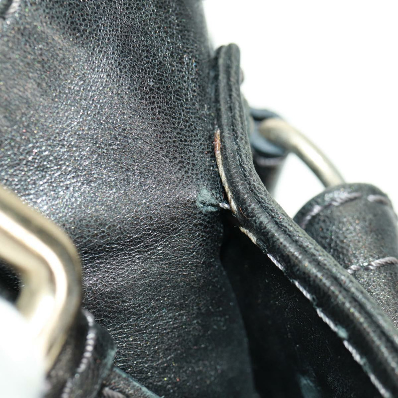 【日本直送】Chloe Paddington 鏈條手提包，黑色金色銀色皮革，正品 am10606V-20