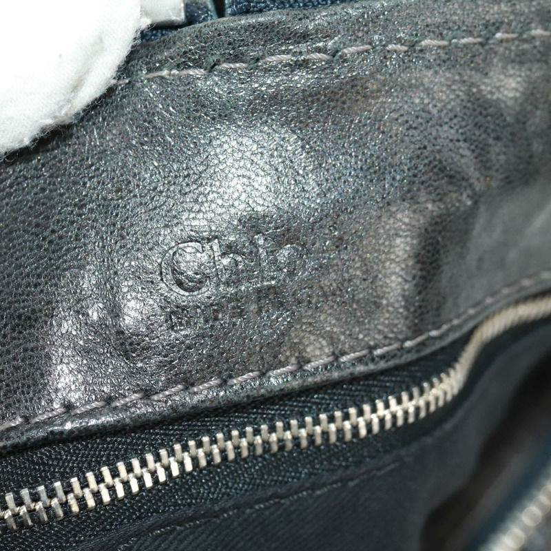 【日本直送】Chloe Paddington 鏈條手提包，黑色金色銀色皮革，正品 am10606V-21