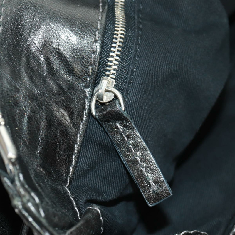 【日本直送】Chloe Paddington 鏈條手提包，黑色金色銀色皮革，正品 am10606V-24