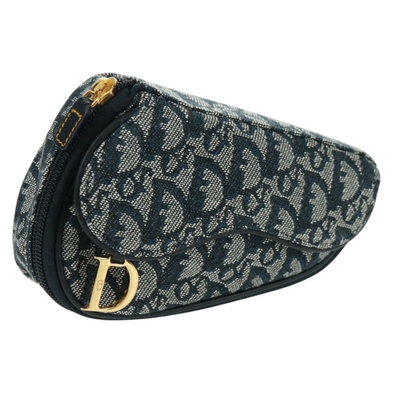 【日本直送】Christian Dior Trotter帆布馬鞍包 海軍藍 金色 正品 168406V-0