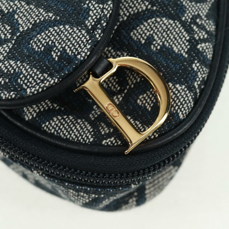 【日本直送】Christian Dior Trotter帆布馬鞍包 海軍藍 金色 正品 168406V-6