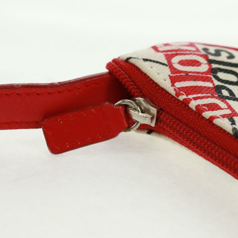 【日本直送】Christian Dior Hardcore 馬鞍形手拿包帆佈白色銀色正品 168201V-8