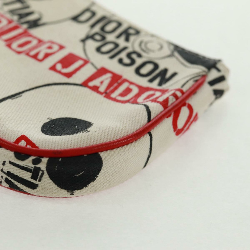 【日本直送】Christian Dior Hardcore 馬鞍形手拿包帆佈白色銀色正品 168201V-13