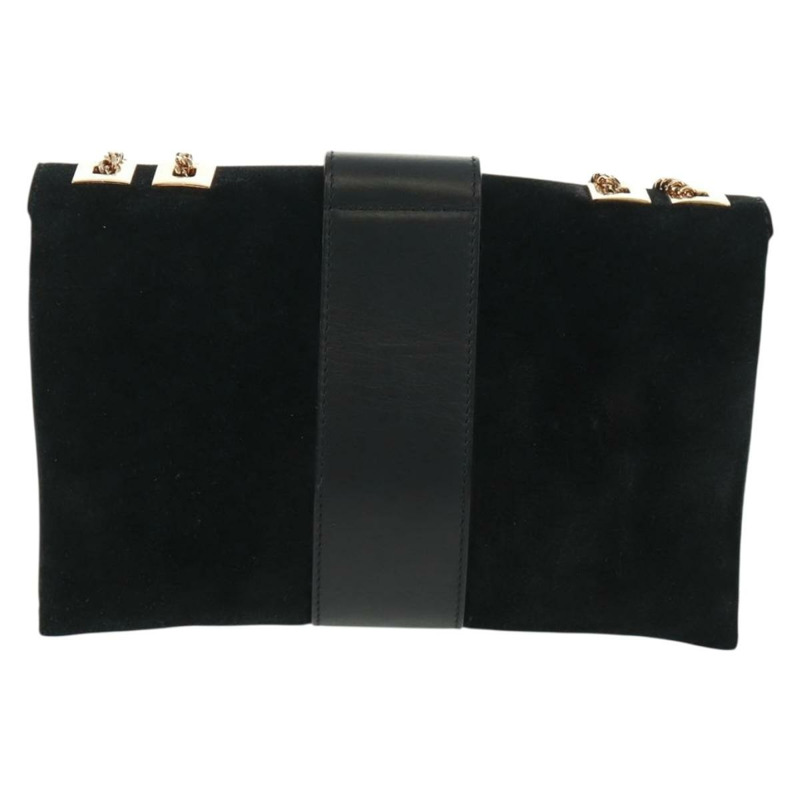 【日本直送】GUCCI Taiga Head Chain Bag 麂皮黑色金色 005 0808 Auth ki6359V-1