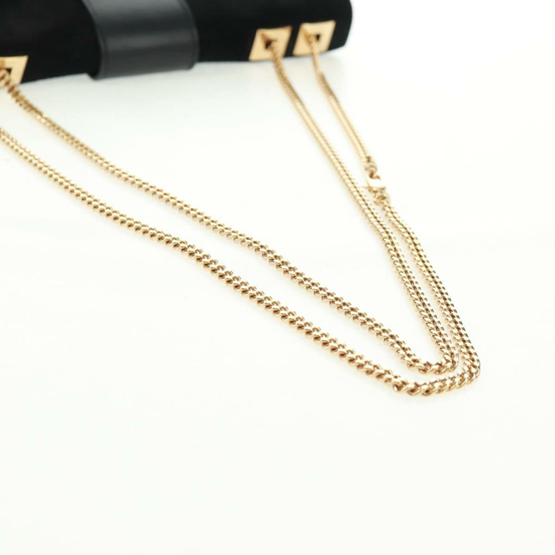 【日本直送】GUCCI Taiga Head Chain Bag 麂皮黑色金色 005 0808 Auth ki6359V-6