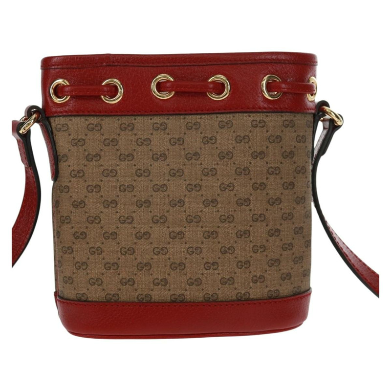 【日本直送】GUCCI 哆啦A夢迷你GG Supreme單肩包 PVC 米色 金色 647801 正品 168092M-2