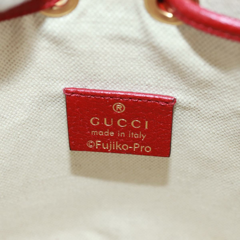【日本直送】GUCCI 哆啦A夢迷你GG Supreme單肩包 PVC 米色 金色 647801 正品 168092M-19