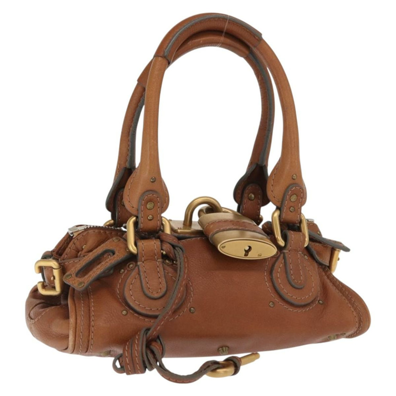 【日本直送】Chloe Paddington 手提包 真皮 棕色 金銀色 正品 ka1826SAV-0
