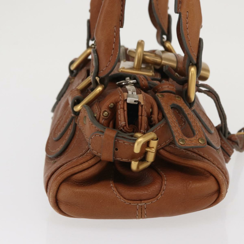 【日本直送】Chloe Paddington 手提包 真皮 棕色 金銀色 正品 ka1826SAV-3