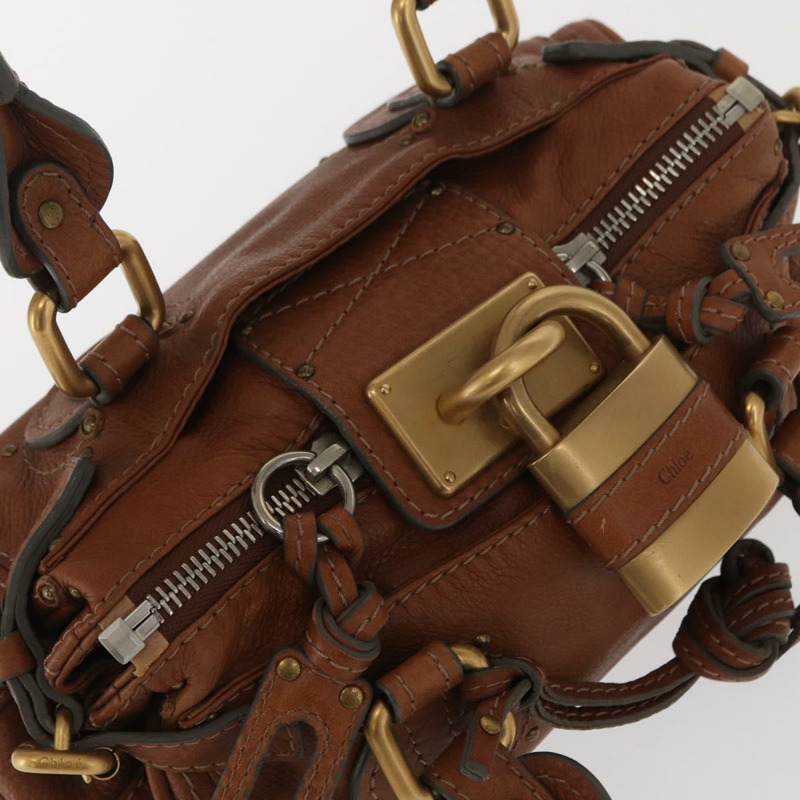 【日本直送】Chloe Paddington 手提包 真皮 棕色 金銀色 正品 ka1826SAV-5
