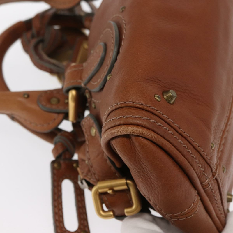 【日本直送】Chloe Paddington 手提包 真皮 棕色 金銀色 正品 ka1826SAV-7