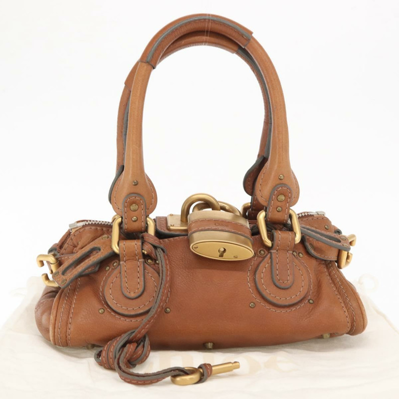 【日本直送】Chloe Paddington 手提包 真皮 棕色 金銀色 正品 ka1826SAV-11