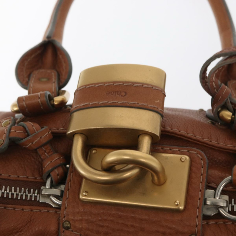 【日本直送】Chloe Paddington 手提包 真皮 棕色 金銀色 正品 ka1826SAV-17