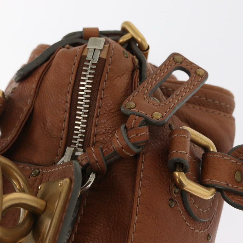 【日本直送】Chloe Paddington 手提包 真皮 棕色 金銀色 正品 ka1826SAV-19