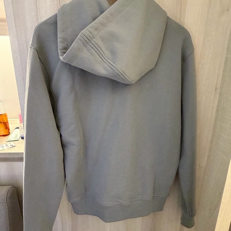 Ami 灰藍色 紅色愛心刺繡 連帽外套S號-1