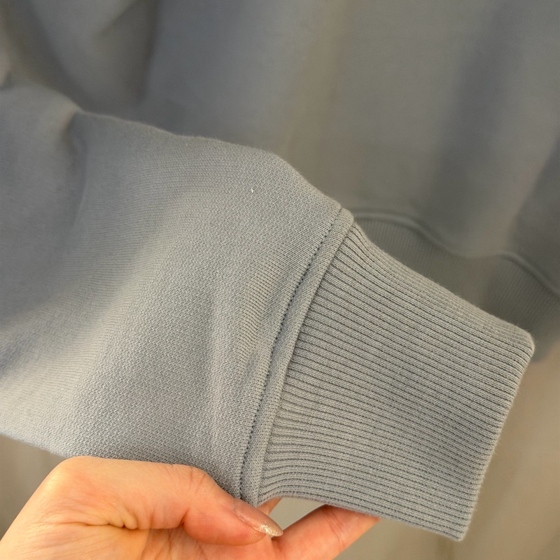 Ami 灰藍色 紅色愛心刺繡 連帽外套S號-6