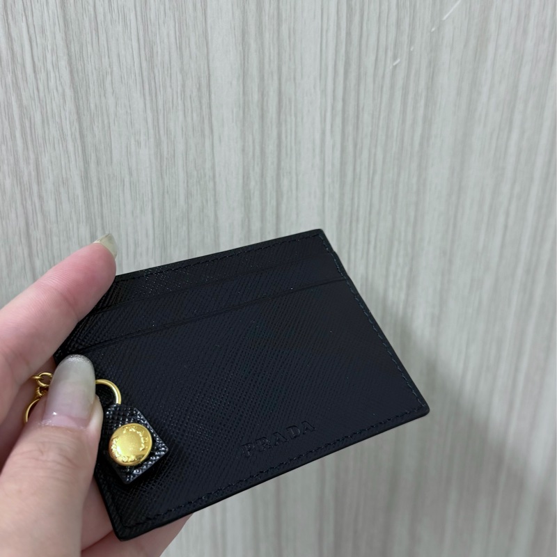 PRADA 經典三角LOGO 尼龍防刮牛皮拼接扣式長夾-5