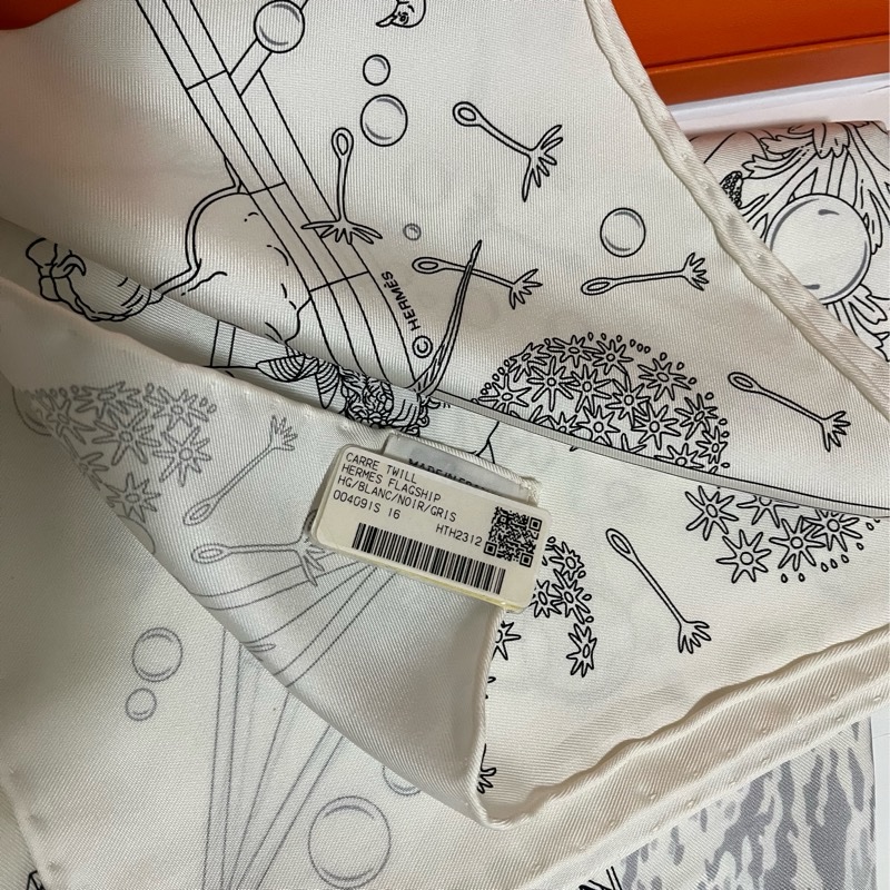 愛馬仕福寶郵輪 90*90絲巾-2