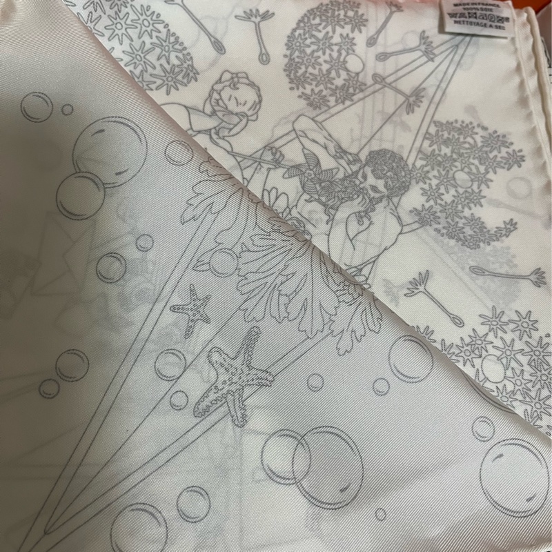 愛馬仕福寶郵輪 90*90絲巾-4