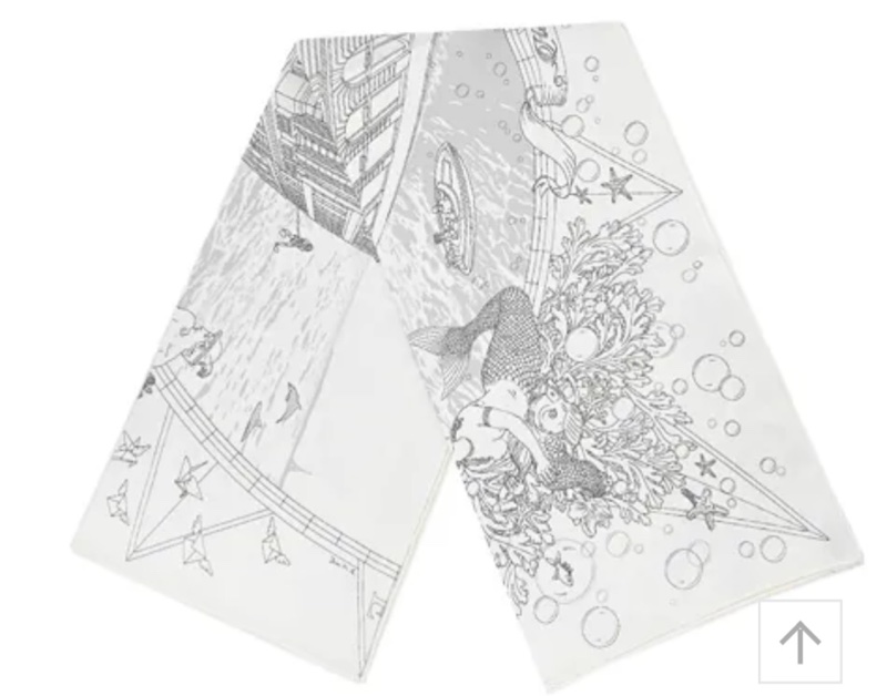 愛馬仕福寶郵輪 90*90絲巾-8