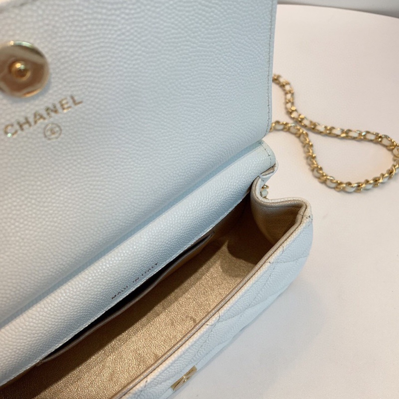 【99%新✨大全套✨平台最低價】Chanel 22k白色貝殼包 22k 白色金扣 荔枝牛皮 貝殼包 鏈條包 芯片款-5