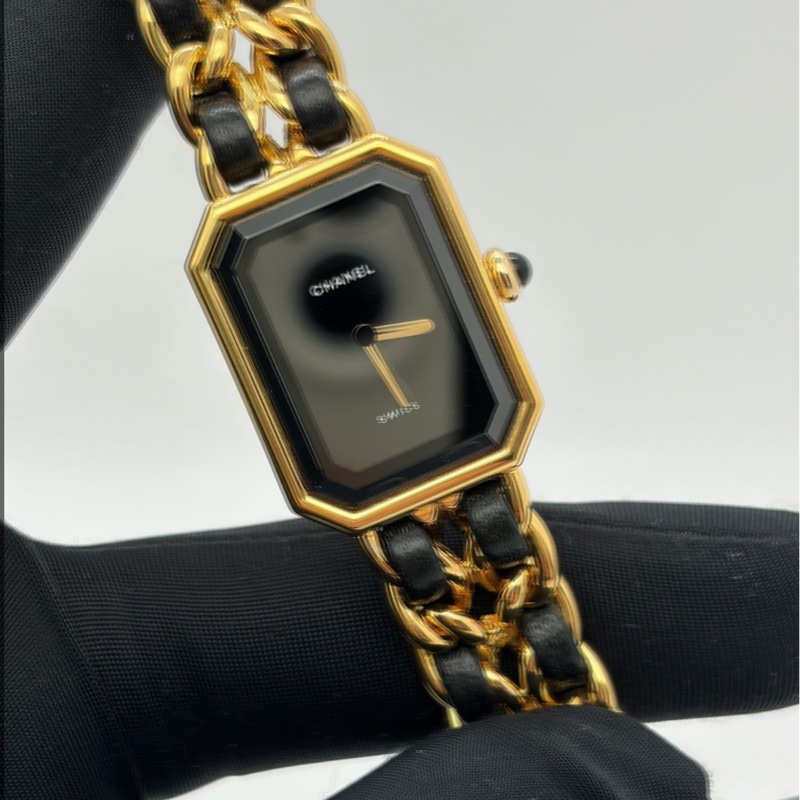 【97%新❤️經典永恆✨全網最低價】Chanel香奈兒 Premiere黑金方糖女士手錶 M碼-2