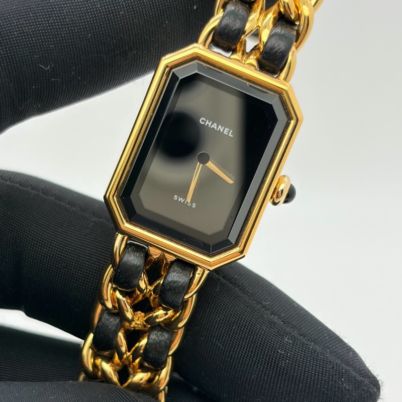 【97%新❤️經典永恆✨全網最低價】Chanel香奈兒 Premiere黑金方糖女士手錶 M碼-3