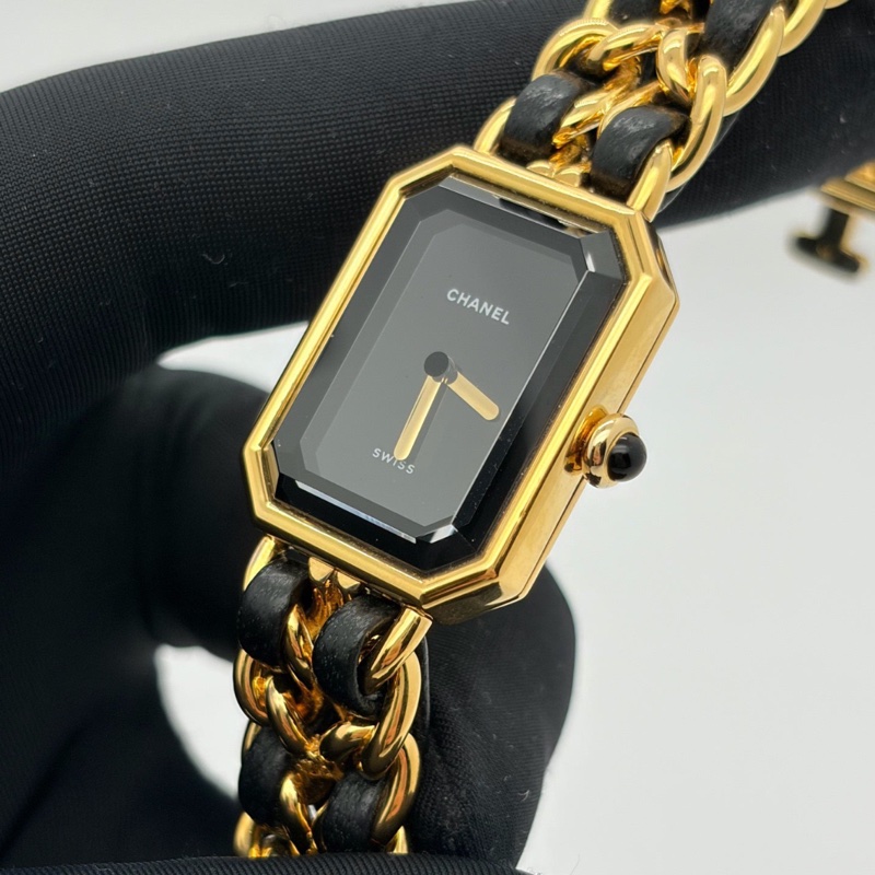 【97%新❤️經典永恆✨全網最低價】Chanel香奈兒 Premiere黑金方糖女士手錶 M碼-4