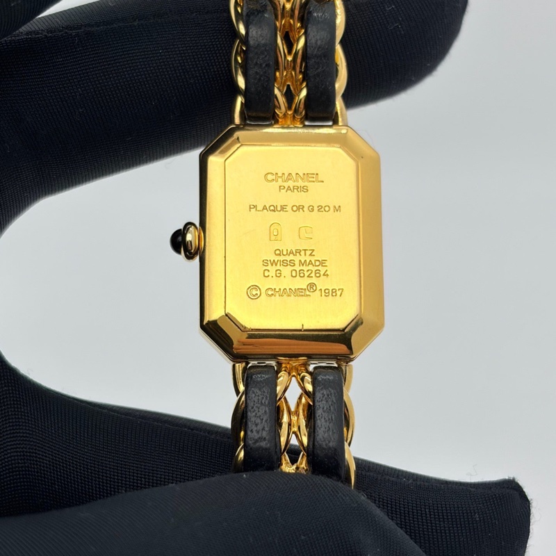 【97%新❤️經典永恆✨全網最低價】Chanel香奈兒 Premiere黑金方糖女士手錶 M碼-5